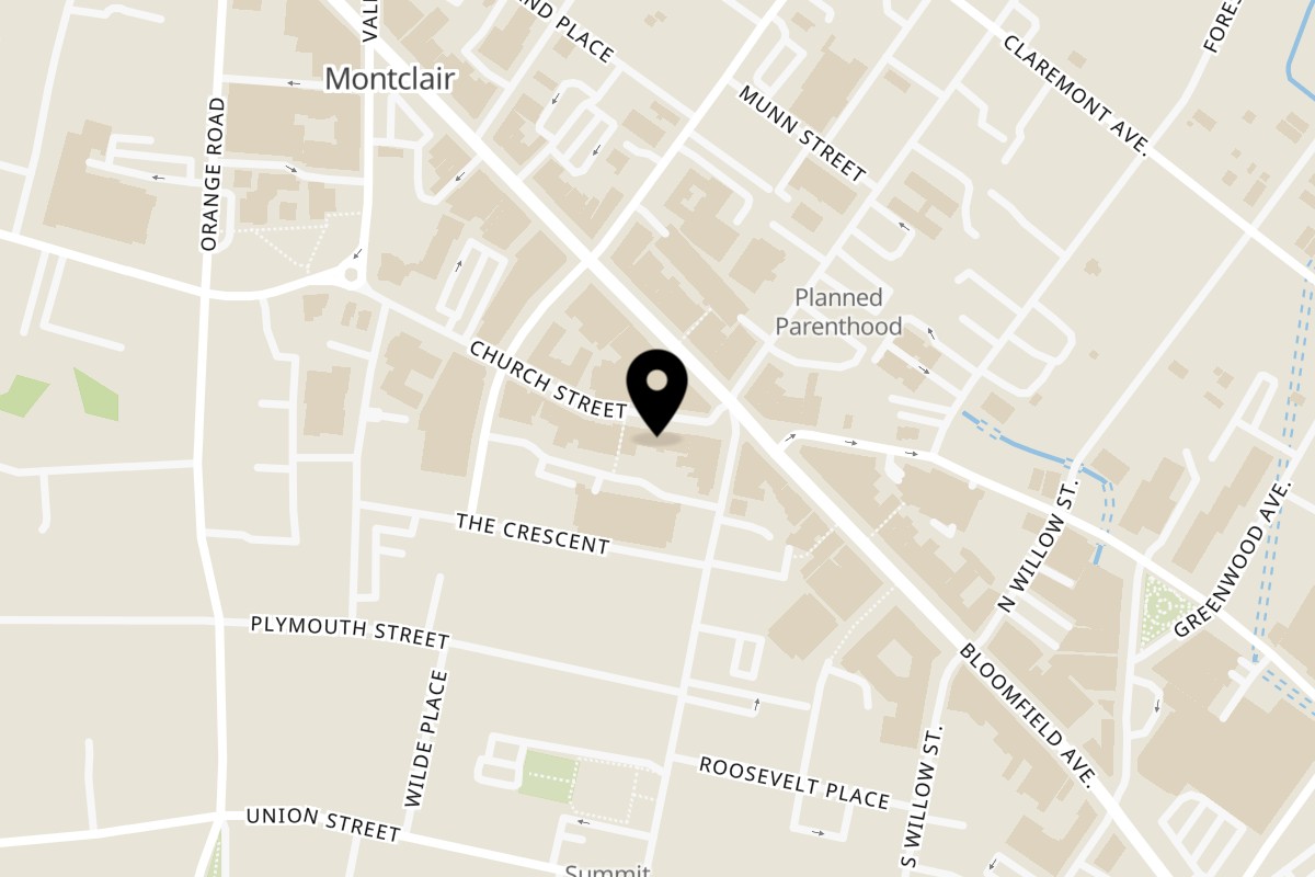 Map showing the location of Diesel & Duke on 20 Church St in Montclair